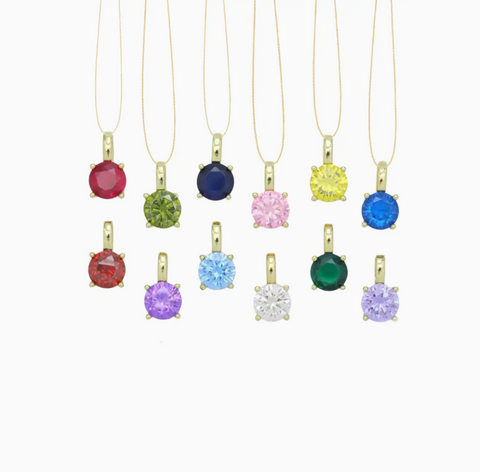 Round Birthstone Necklace