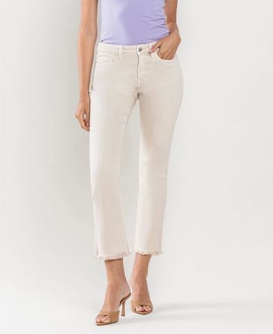 Mid-Rise Crop Straight Jeans