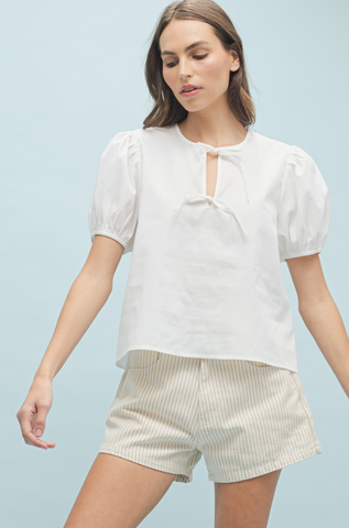 Poplin Bow Detail Blouse