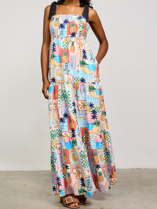 Tropical Printed Maxi Dress