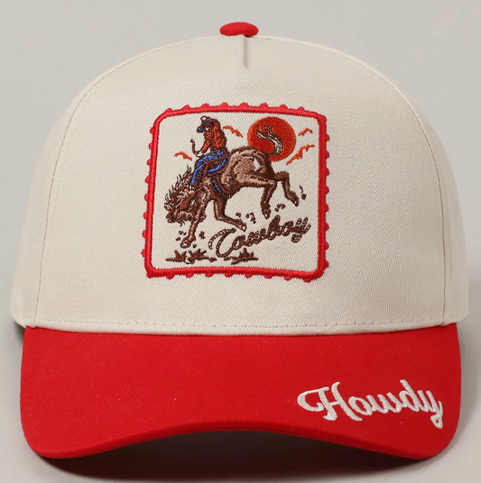 Howdy Cowboy Embroidered Trucker Hat