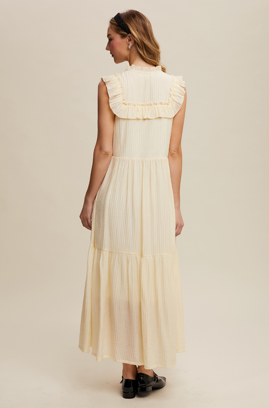 Striped Ruffle Tiered Maxi Dress