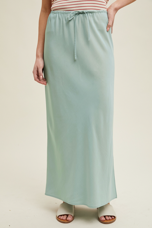 Tencel Midi Slip Skirt