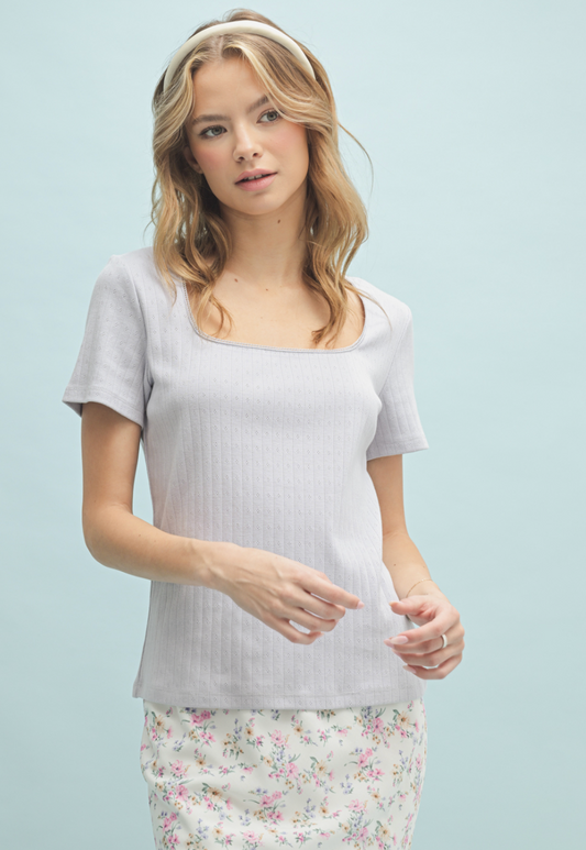 Pointelle Knit Top