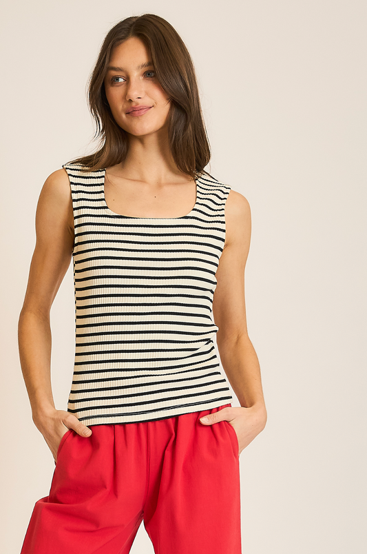 Striped Ribbed Tank