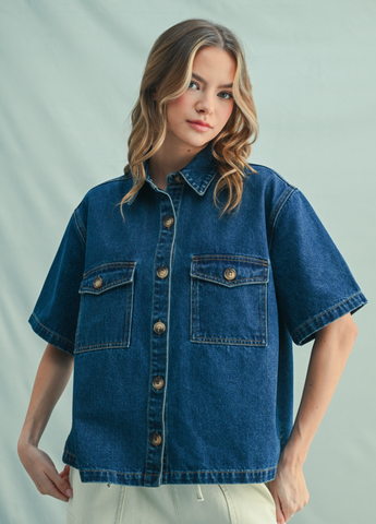 Button-Up Denim Shirt