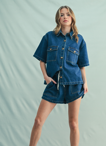 Button-Up Denim Shirt