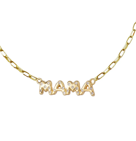 Diamond Dotted Mama Necklace