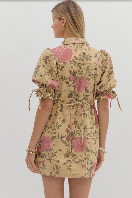 Floral Collared Mini Dress