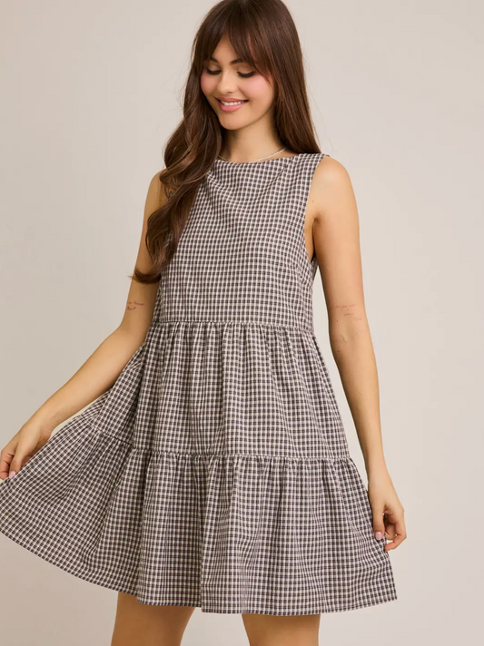 Boat Neck Tiered Dress