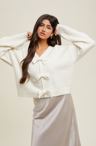 Brushed Bow Detail Sweater