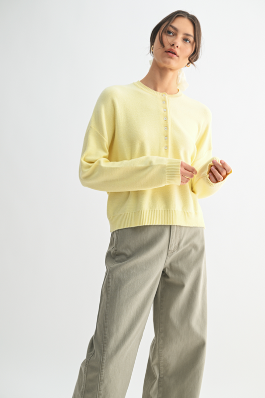 Henley Button-Up Sweater