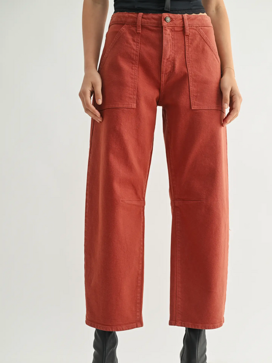 Utility Seamed Barrel Jeans