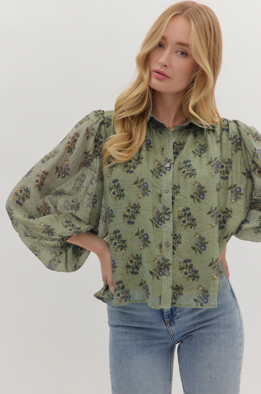 Botanical Print Blouse