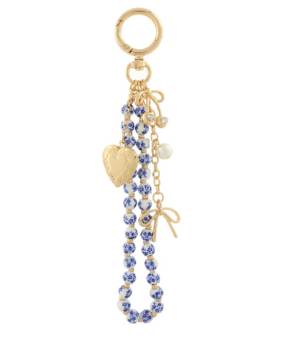Heart Locket Floral Bag Charm