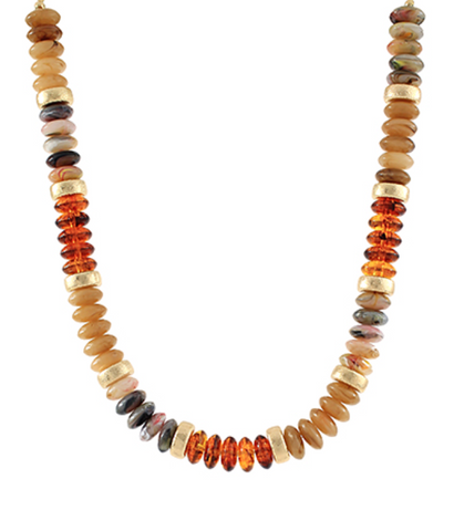 Wide Bead Stone Necklace