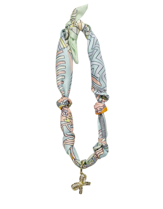 Scarf Big Bow Charm Necklace