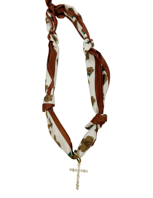 Court Cross Scarf Necklace