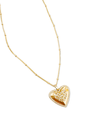 Crystal Bubble Heart Necklace