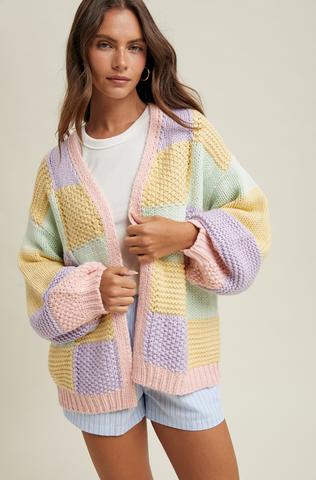 Colorblock Sweater Cardigan