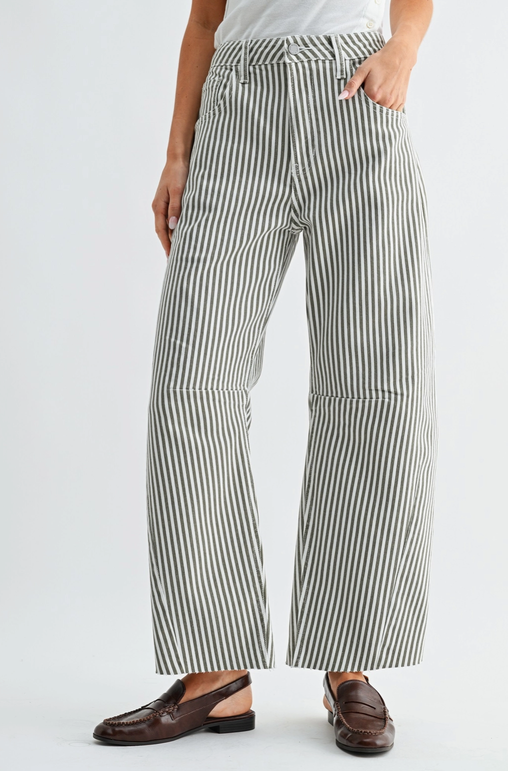 Striped Barrel Jeans