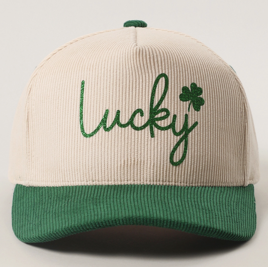 'Lucky' Corduroy Trucker Hat