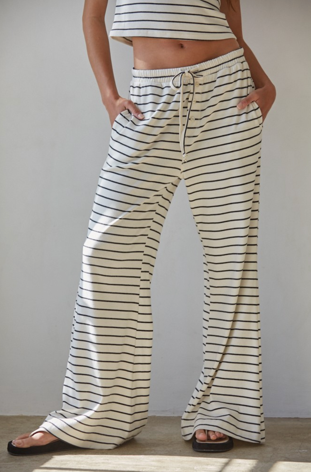 Knit Striped Flare Pants