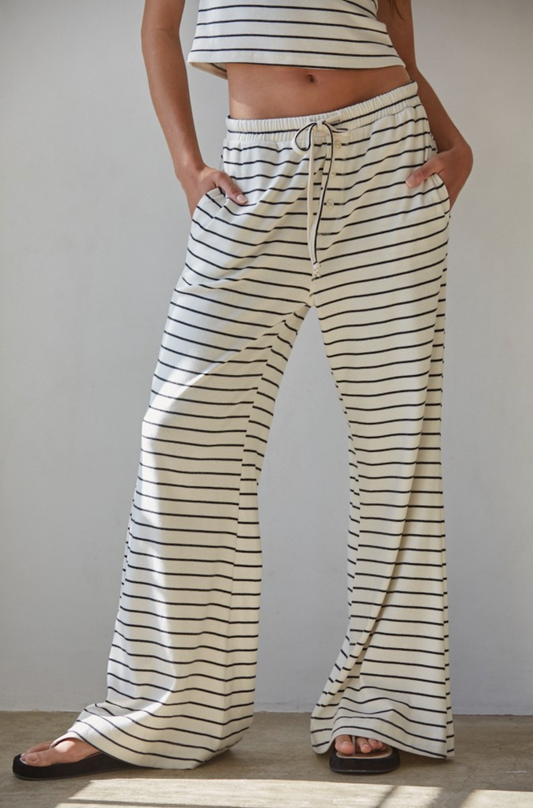 Knit Striped Flare Pants