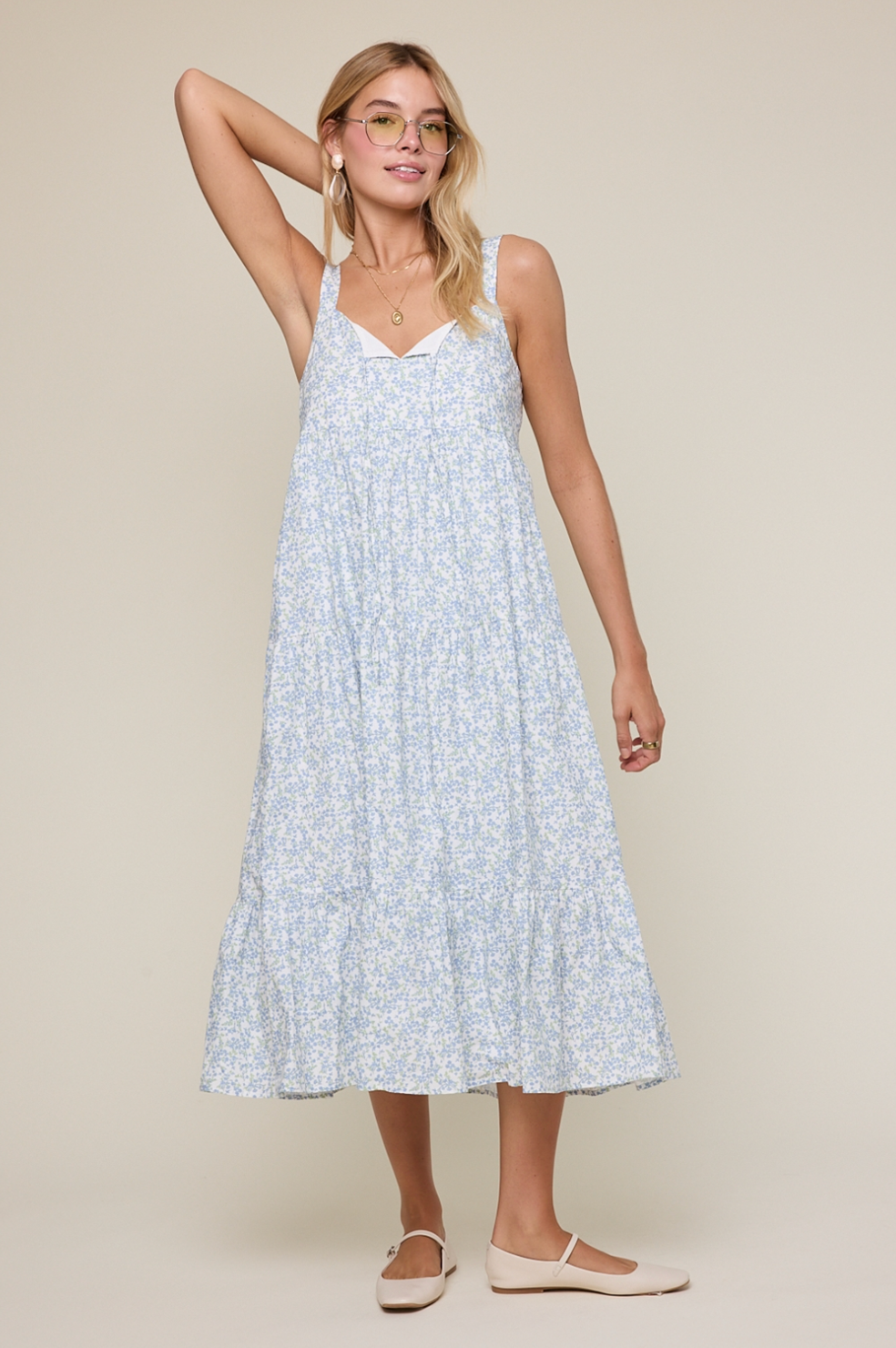 Floral Tiered Midi Dress