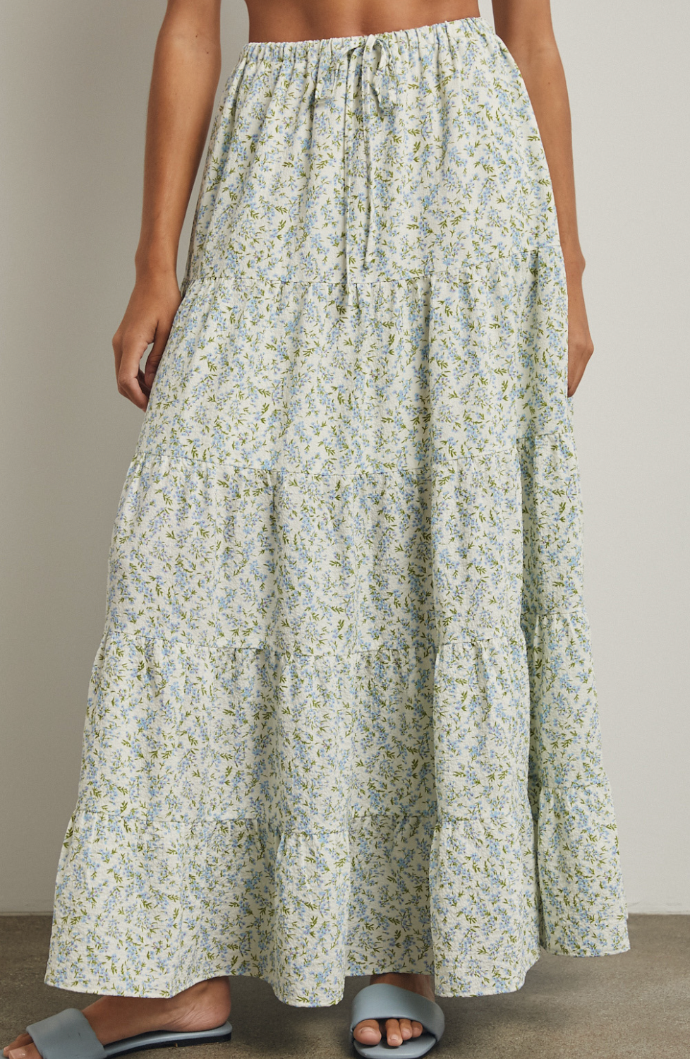 Floral Tiered Maxi Skirt