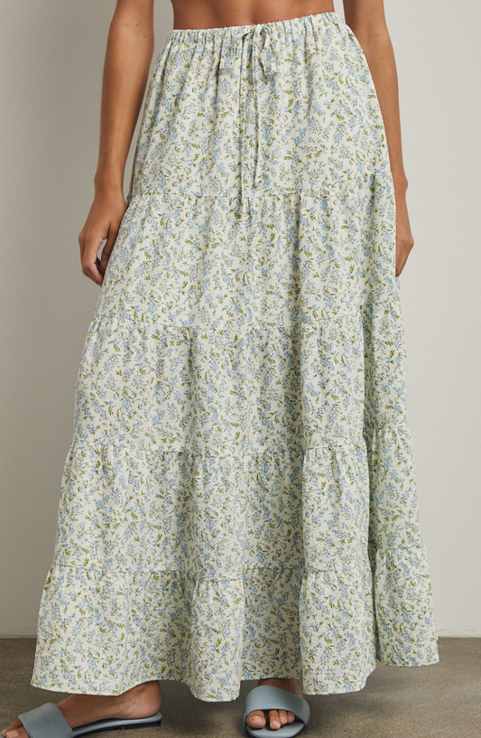 Floral Tiered Maxi Skirt