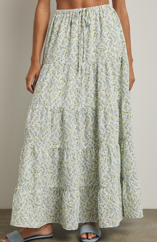 Floral Tiered Maxi Skirt