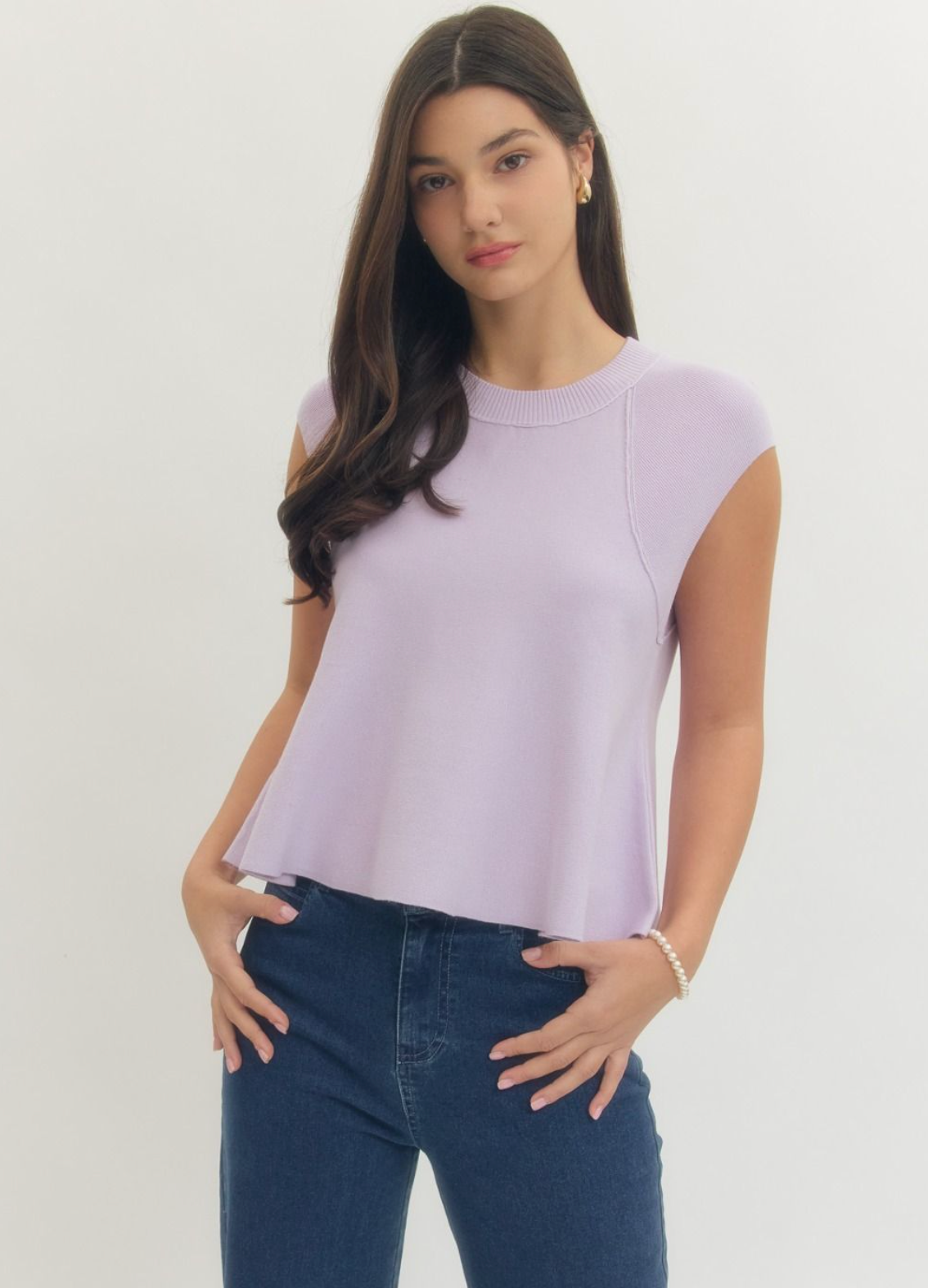 Cap Sleeve Knit Top