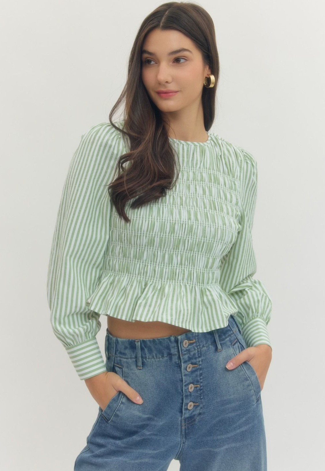 Stripe Smocked Top