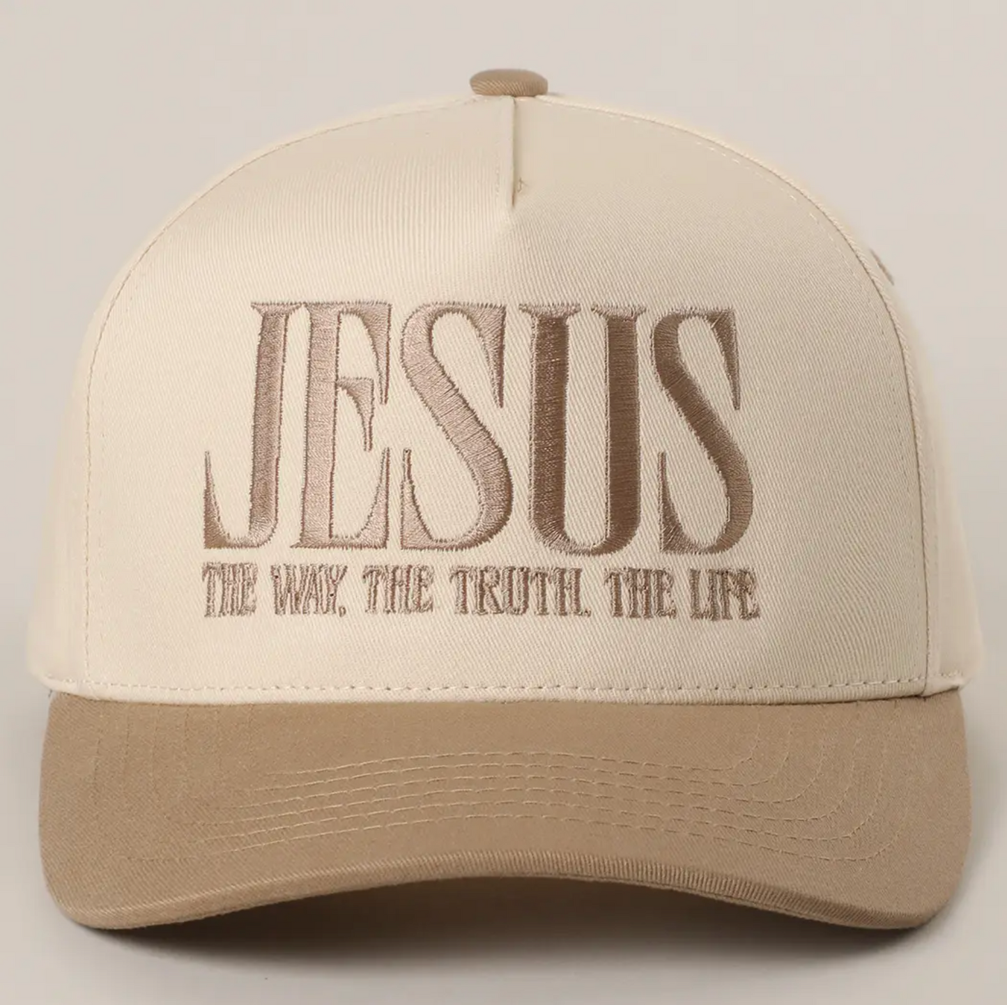 Jesus Typography Embroidered Trucker Hat