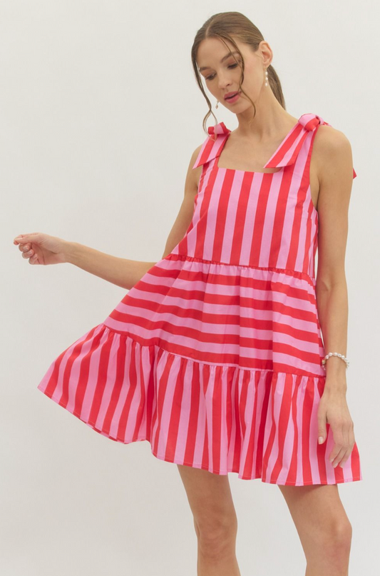 Striped Tie Strap Dress