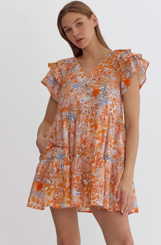 Floral Ruffle Mini Dress
