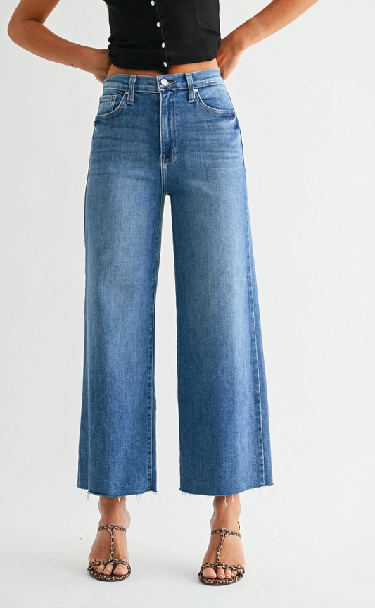 Scissor Cut Wide Leg Jeans