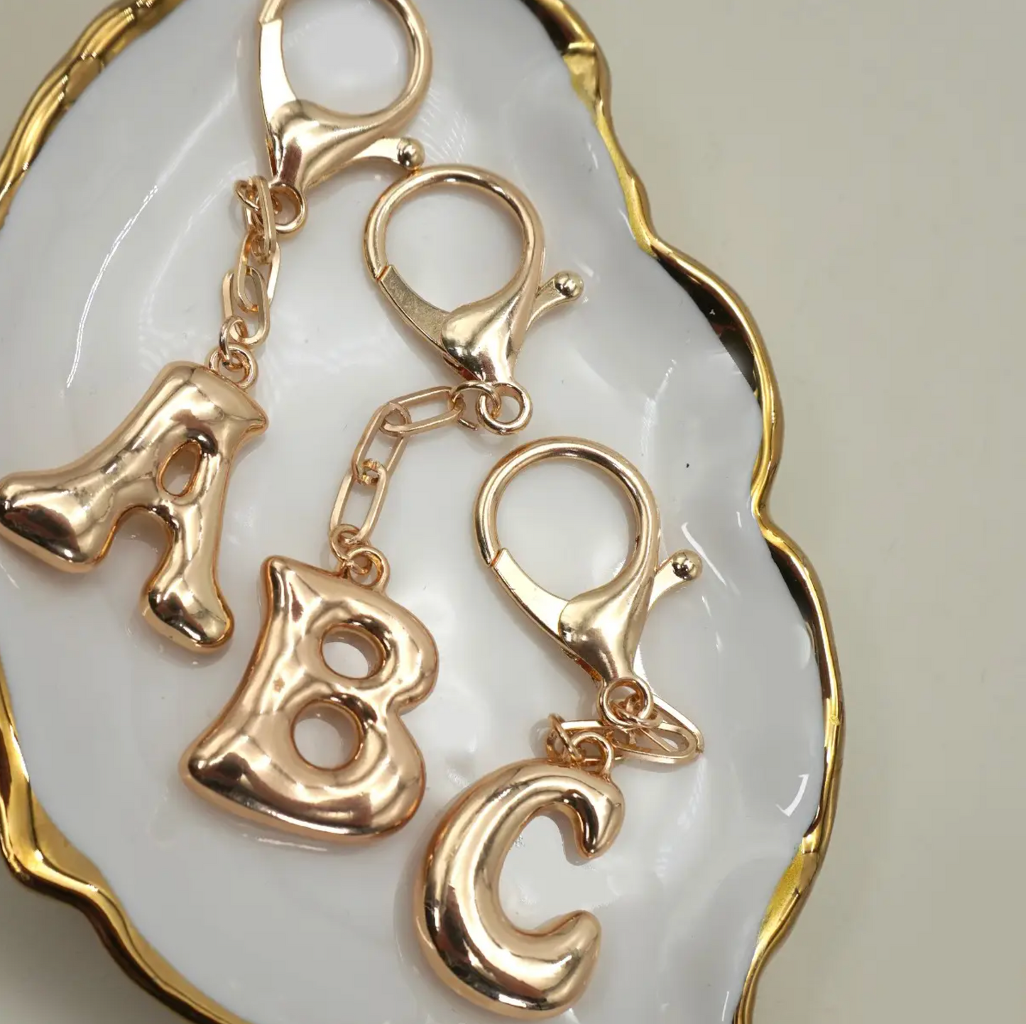 Bubble Initial Bag Charm