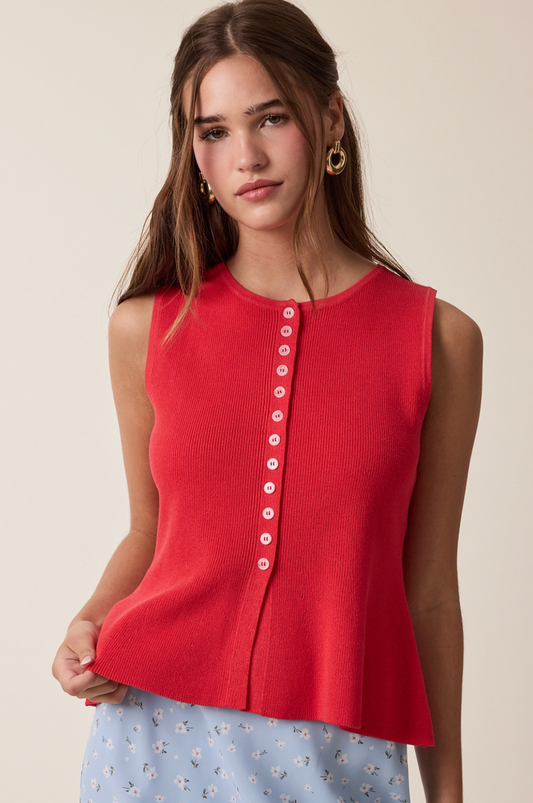 Peplum Button-Up Tank