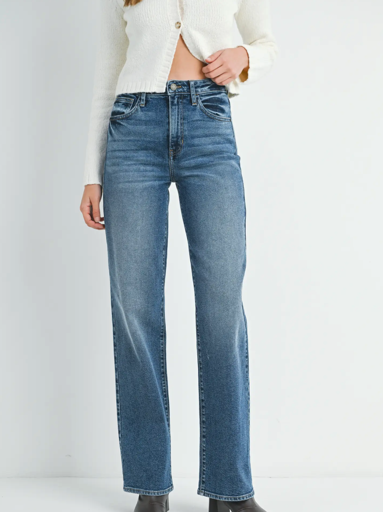 Longer Length Straight Jeans