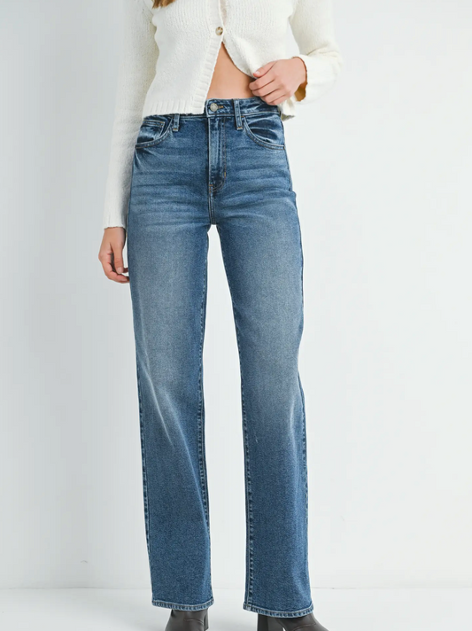 Longer Length Straight Jeans
