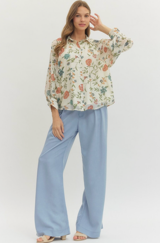 Floral Collared Blouse