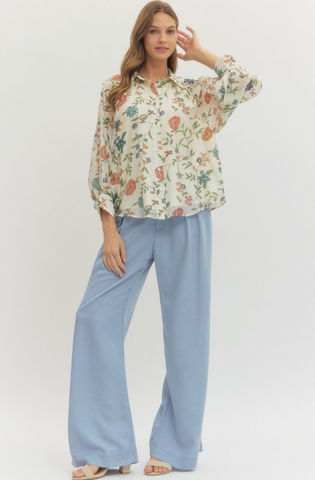 Floral Collared Blouse