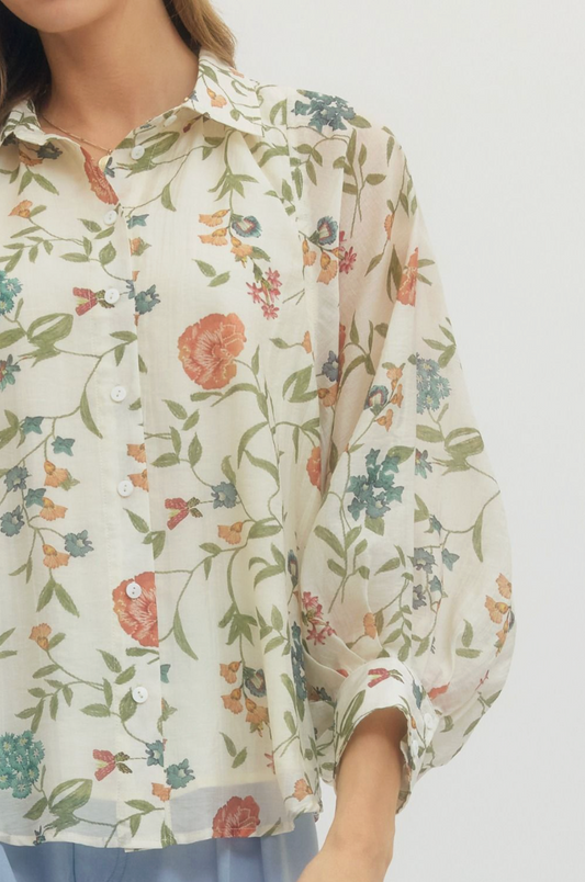 Floral Collared Blouse