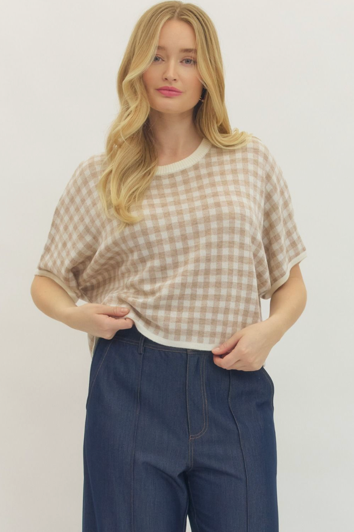 Gingham Short Sleeve Top