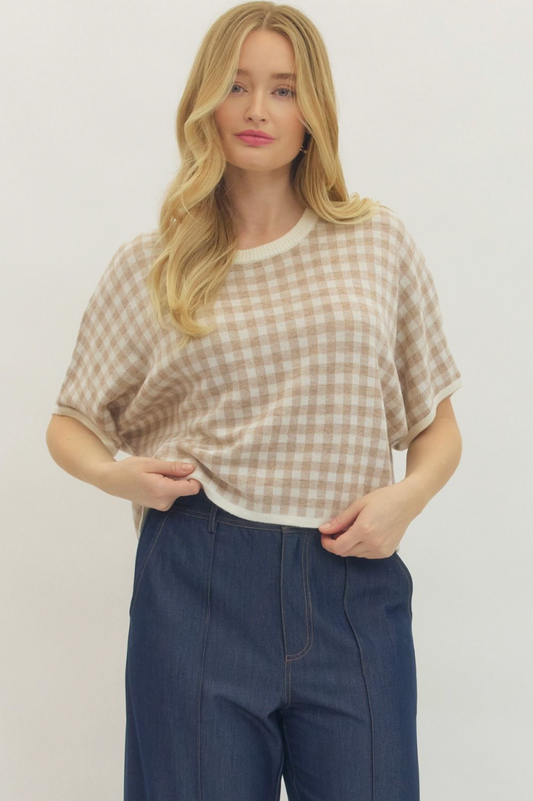 Gingham Short Sleeve Top