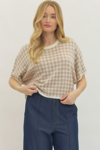 Gingham Short Sleeve Top