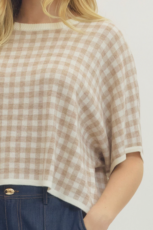 Gingham Short Sleeve Top