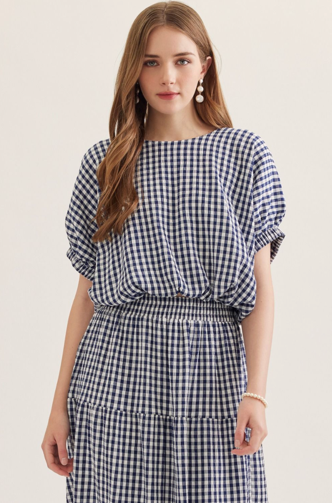Gingham Bubble Top